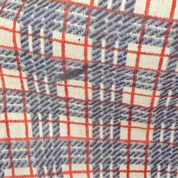 Plaid Ruffle Smocked Tunic Free People FP One Beige Blue Red Blouse S/P - Picture 10 of 10